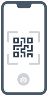 Point the phone camera on the QR Code beside